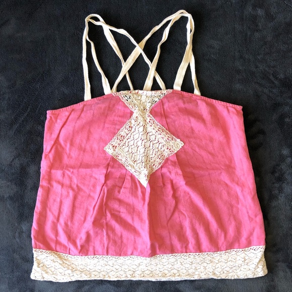 💜SOLD💜Kimchi Blue Tank Top Lace Pink Women - Picture 3 of 8